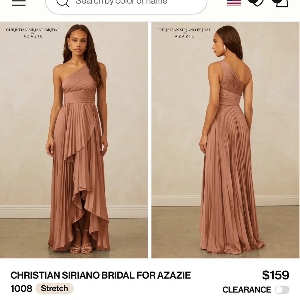 Azazie One-Shoulder Dress in Bronzer